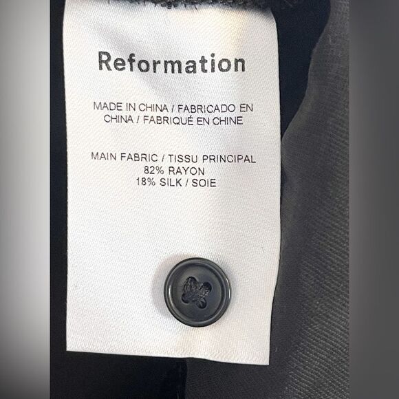 Reformation Cam black Velvet cropped Top jacket S edgy grunge punk minimalist S - Picture 6 of 6